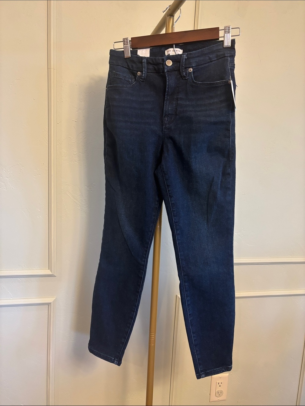 Good American Jeans 6- Petite Skinny Women’s Dark Indigo - High Rise MSRP $129